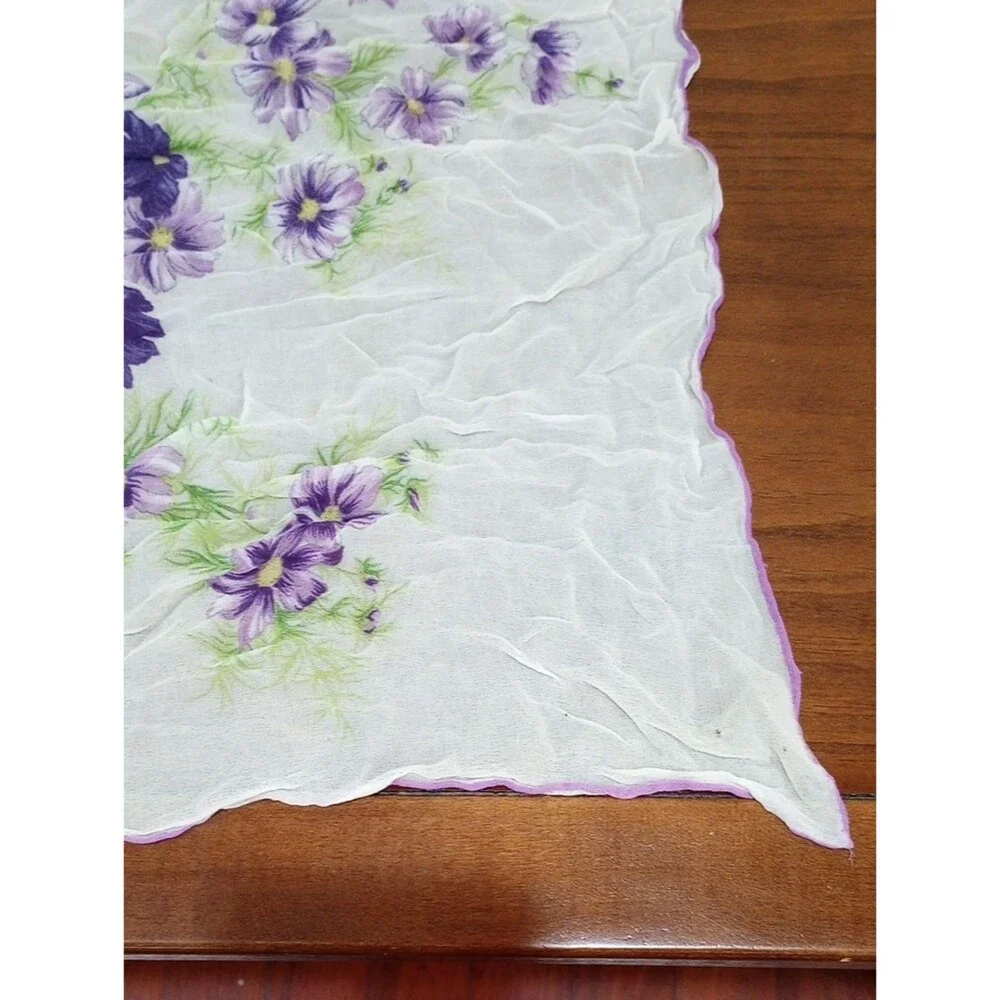 Purple Floral Scarf, Vintage!
